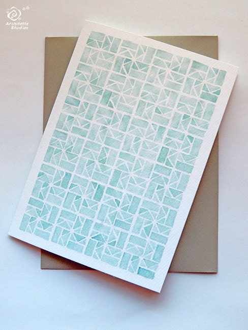 Paper Quilt Series Card - Pinwheel Block - Blank Card