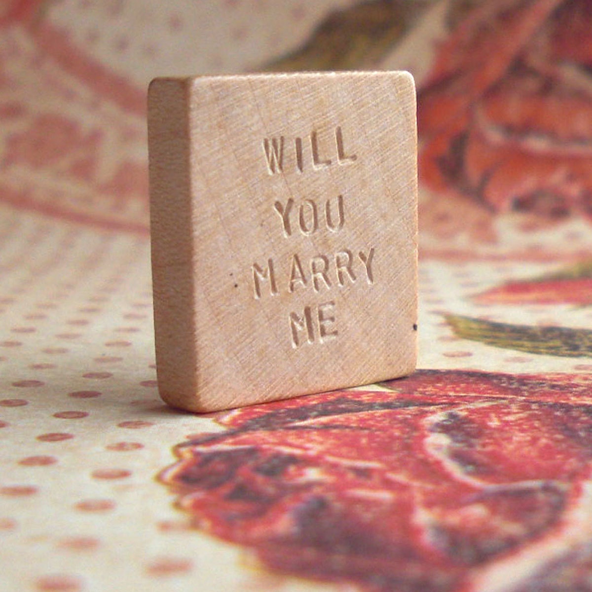 Will You Marry Me .. Vintage Blank Scrabble Tile .. Hand stamped .. Awesome unique marriage proposal .. engraved keepsake