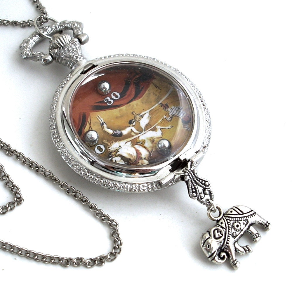 Circus Time Dexterity Game in Pocket Watch case - Pendant