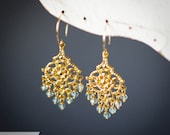 Vermeil Gold Aquamarine Chandelier Earring