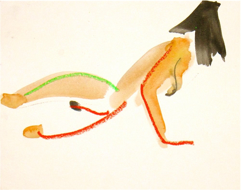 One Minute Pose XC.3 - original painting by Gretchen Kelly