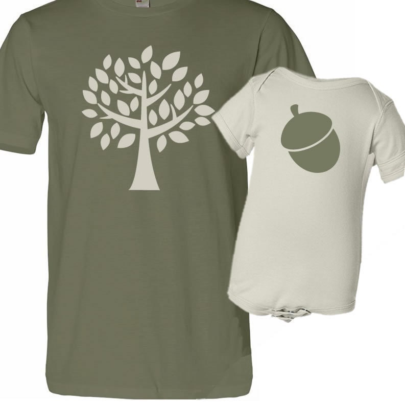 matching daddy and baby tshirt gift set ORGANIC the acorn doesn't fall far from the tree