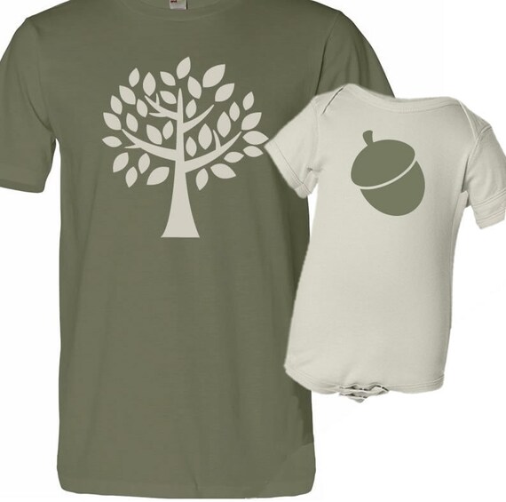 matching daddy and baby tshirt gift set ORGANIC the acorn doesn't fall far from the tree