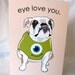 Bulldog Lil Monster Greeting Card