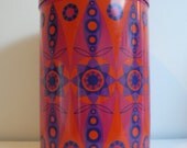 vintage 1960s 70s large metal canister / Tomado Holland tin canister / mod space tin jar / dutch design mid century modern