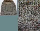 Gray beanie knit hat, men women adult teen cotton wool blend, winter cap light gray green blue tan warm crochet i545