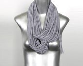 Heather Grey Spring Scarf - Infinity Scarf Circle Scarf Jewelry - Womens Mens Necklace Fabric - Tribal Burning Man Circle Scarves Unique CIJ