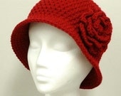 Crocheted Bucket Hat with Flower // Versatile // Packable