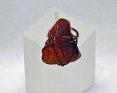 Wire-wrapped Ring - Chunky Brown Agate with Brown Jeweler's Wire - Size 5.5