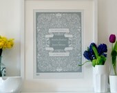 Personalised Wedding Print in Warm Grey - Decorative Screen Print