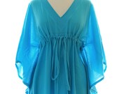 Tropical Turquoise Caftan Dress - Beach Cover Up