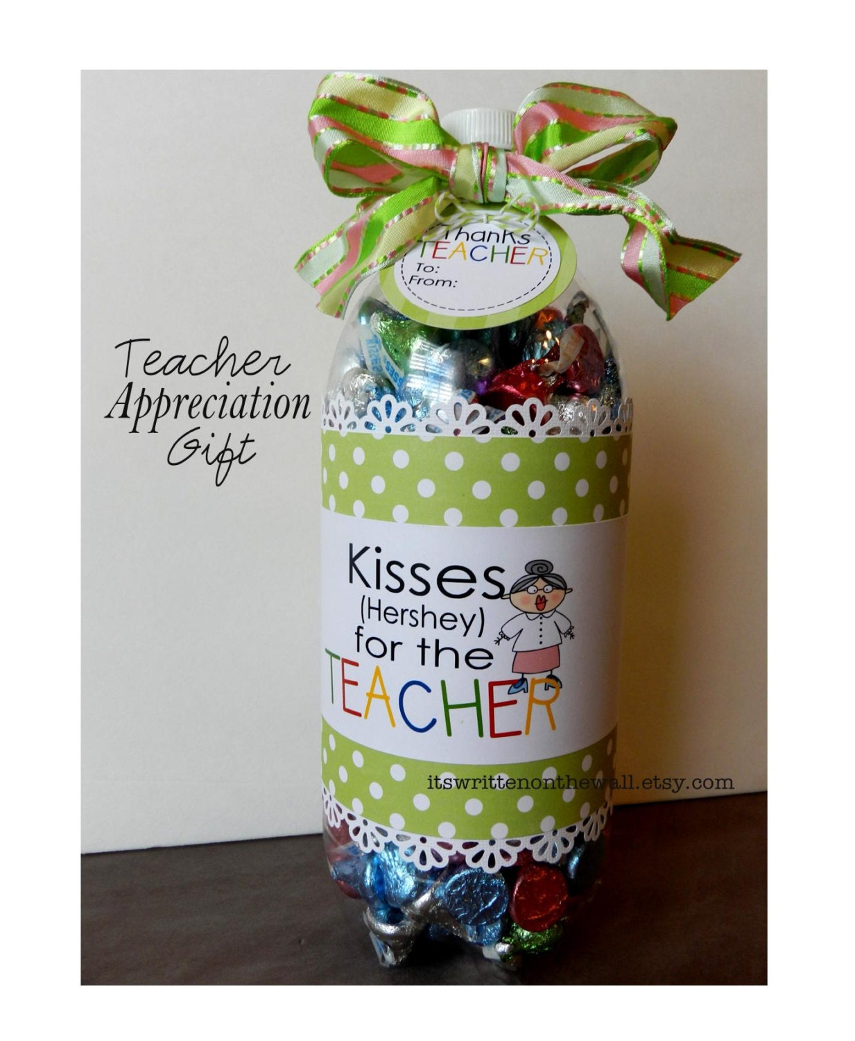 8 Teacher Appreciation Soda Bottle Gift Labels and 3 Gift Tags-Fill a Soda Bottle-Tutorial Included