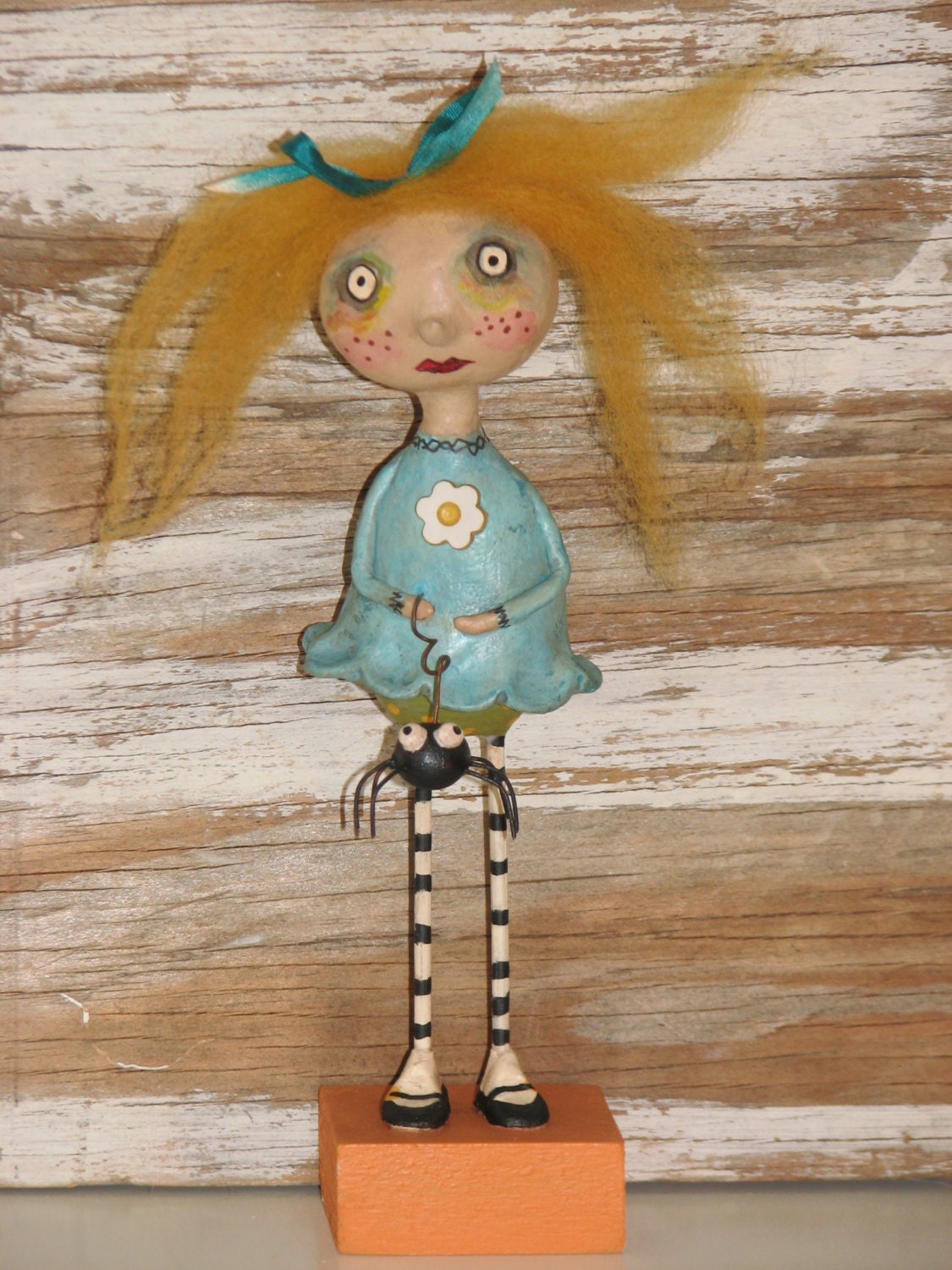 Lil Creepster...Sissy and Sam Her Pet Spider Art Doll