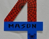 Spiderman - Personalized Number Birthday Sign - Great for Photo Prop or Decoration