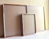 Set of Matching Vintage Gold Brass Metal Shadow Picture Frames Table Top