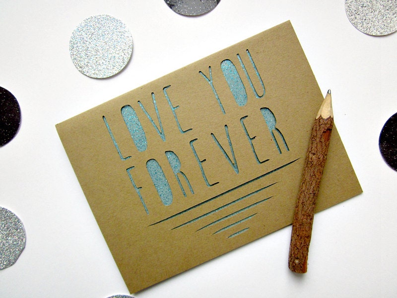 Love You Forever Paper Cut Greeting Card