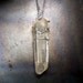 Etched Quartz Crystal wire wrap pendant - Necklace -  Sterling SIlver wire wrapped - Terminated Quartz Crystal point raw -  clear natural