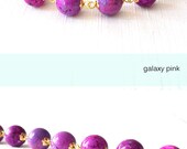 Magnesite Gold Galaxy Pink Bracelet