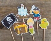 Yo Ho Pirate Party - Set of 12 Pirate Party Assorted Toppers by The Birthday House Il_170x135