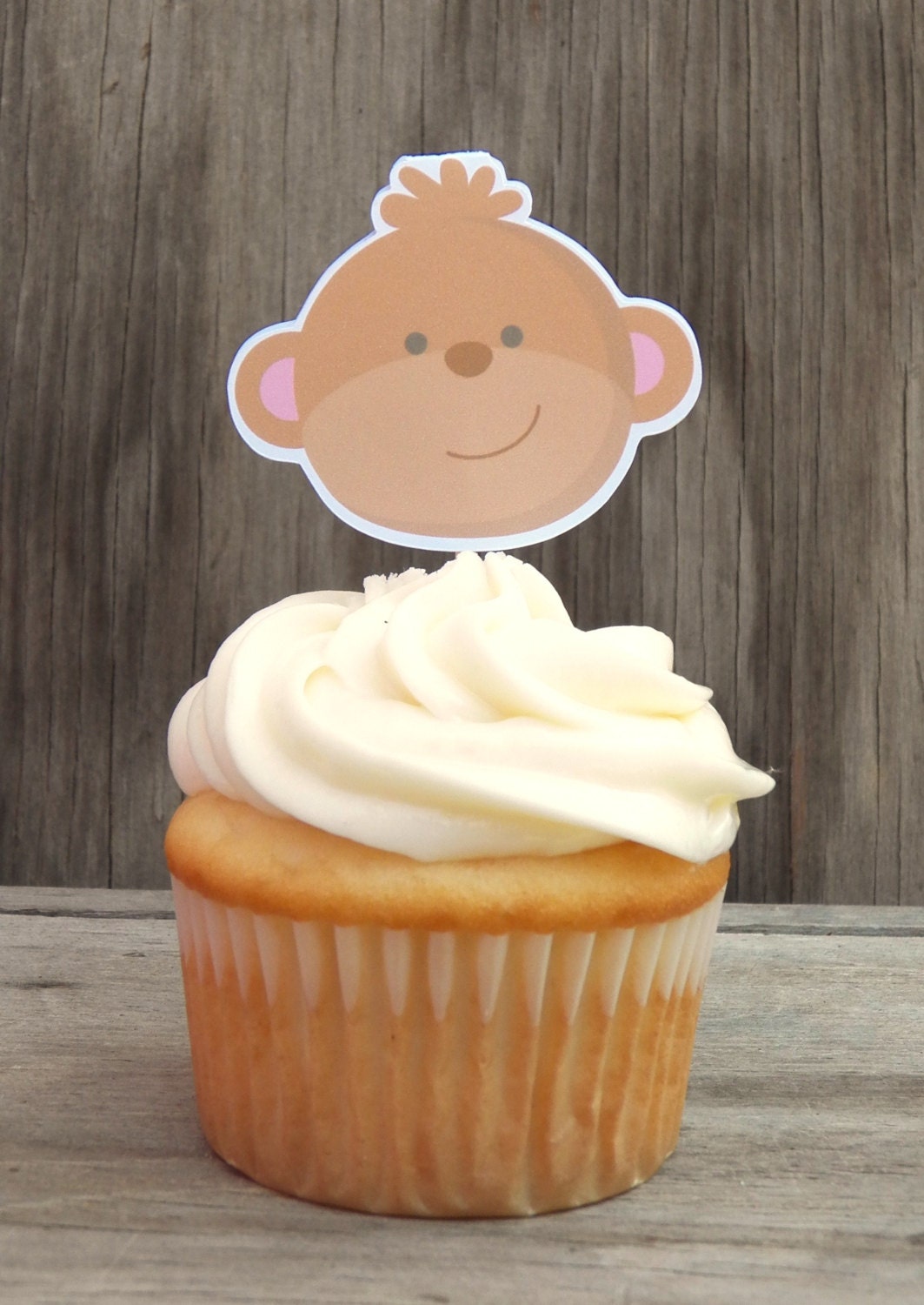 Jungle Friends Party - Set of 12 Monkey Cupcake Toppers by The Birthday House Il_170x135