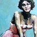 Woman in a Pink Dress Tour Girl  8x10 Giclee Print From Original Oil Painting