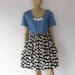 Vintage Grunge Dress, 80's Daisy Print Denim Grunge Dress, Mini Grunge Dress, Denim Dress
