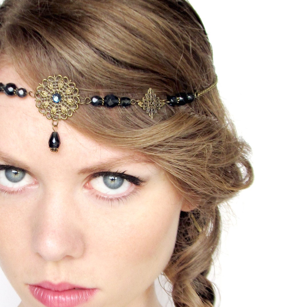 Aphrodite Circlet in Bronze and Dark Blue