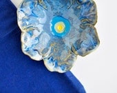 poppy prep bowl ceramic flower bowl dusk blue