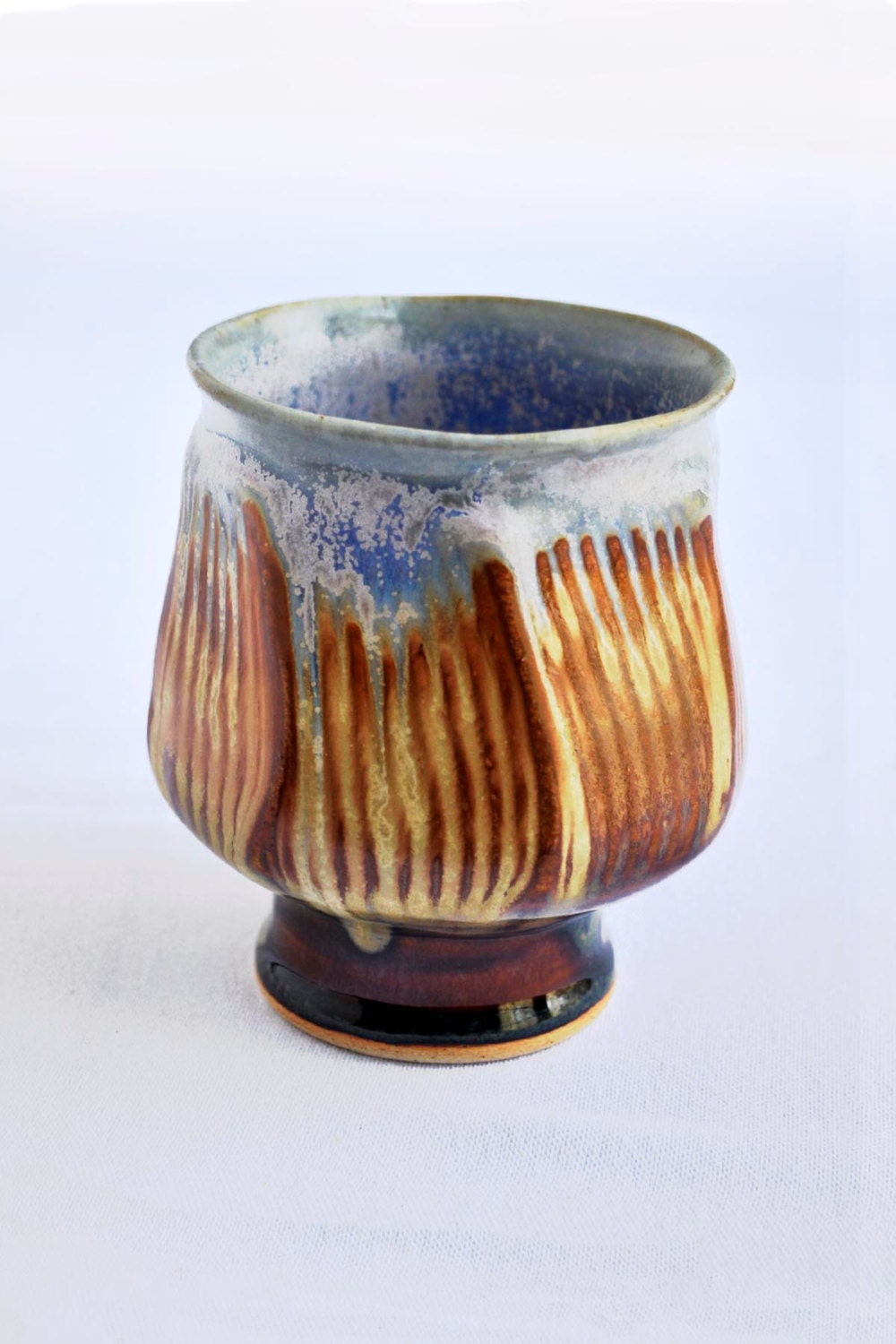 Zen Tea Bowl (yunomi) geometric  faceted ceramic cup Night Sky