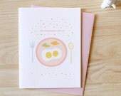 Eggs - Sweet, Anniversary Card, Valentine Card, I Love You Card, Cute, Kawaii, Heart, Kitchen, Friendship