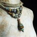 RESERVED for Carol Artisan Necklace choker StonewareCeramic Braided Hemp Clay Handmade Beads Vctorian Tribal  Talisman