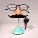 Nose Eyeglasses Holder, Key Hook Mustache, Father's day, Geeky Eyewear stand, Men Accessories, Unusual, Funny