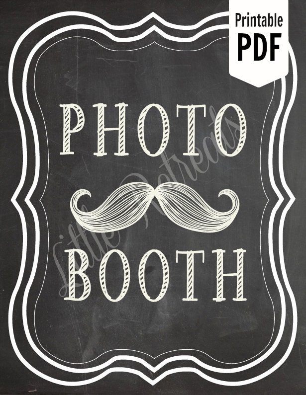 DIY. PRINTABLE Chalkboard PDF. Photo Booth Sign. Photo Booth Prop. Photobooth Prop. Photo Booth.Chalkboard Sign, Wedding Reception. Chalk