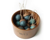 Felted Acorn Ornaments - set of 10 in blues