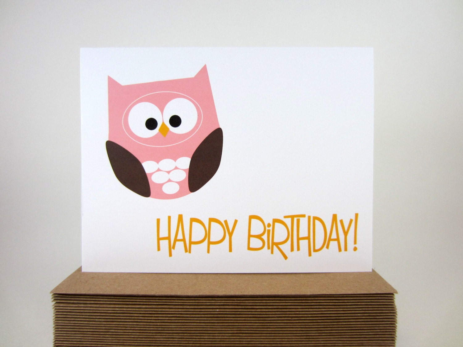 Birthday Card, Happy Birthday Card, Children's Greeting Card, Bird Card, Owl Card - Single