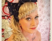 Pin Up -style anchor Hair Bow scarf, dark blue