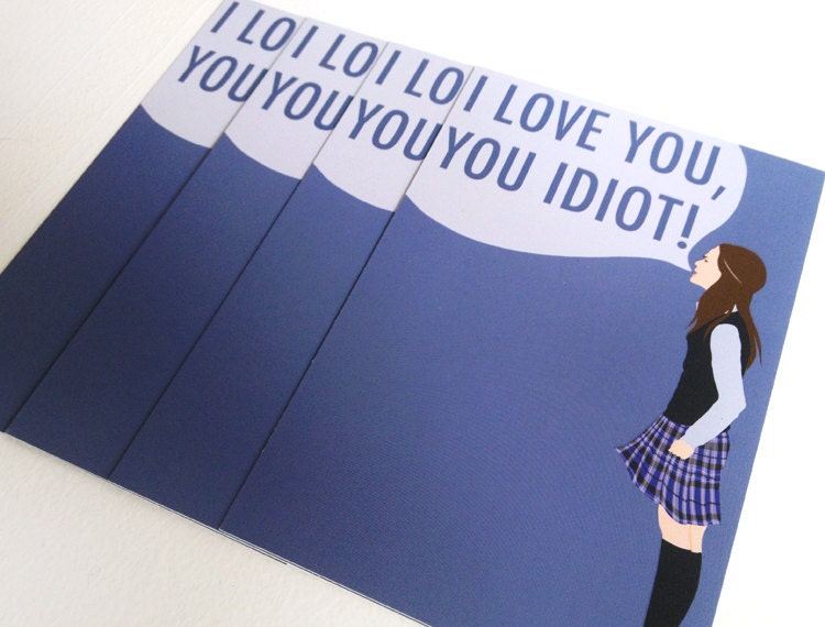 4 PACK "I Love You, You Idiot" Postcards - Gilmore Girls quote, 4 cards