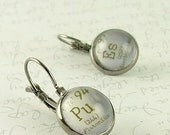 Periodic Table of Elements Earrings - Scientist Geek Gifts - Plutonium Einsteinium - Chemistry Jewelry