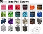 Zippers: 18 Inch 4.5 Ykk Purse Zippers with a Long Handbag Pulls Mix and Match Your Choice of 5 Zippers