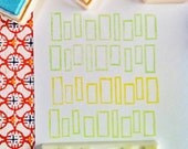 geometric rubber stamp - hand carved stamp - hand carved rubber stamp -  rectangle - large - no2