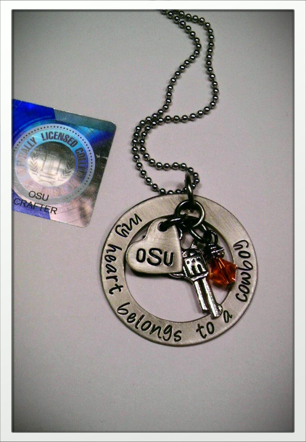 JBK My Heart Belongs to a OSU Cowboy necklace
