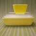 Set of 2 Rare Yellow Vintage Pyrex Dishes / Casseroles