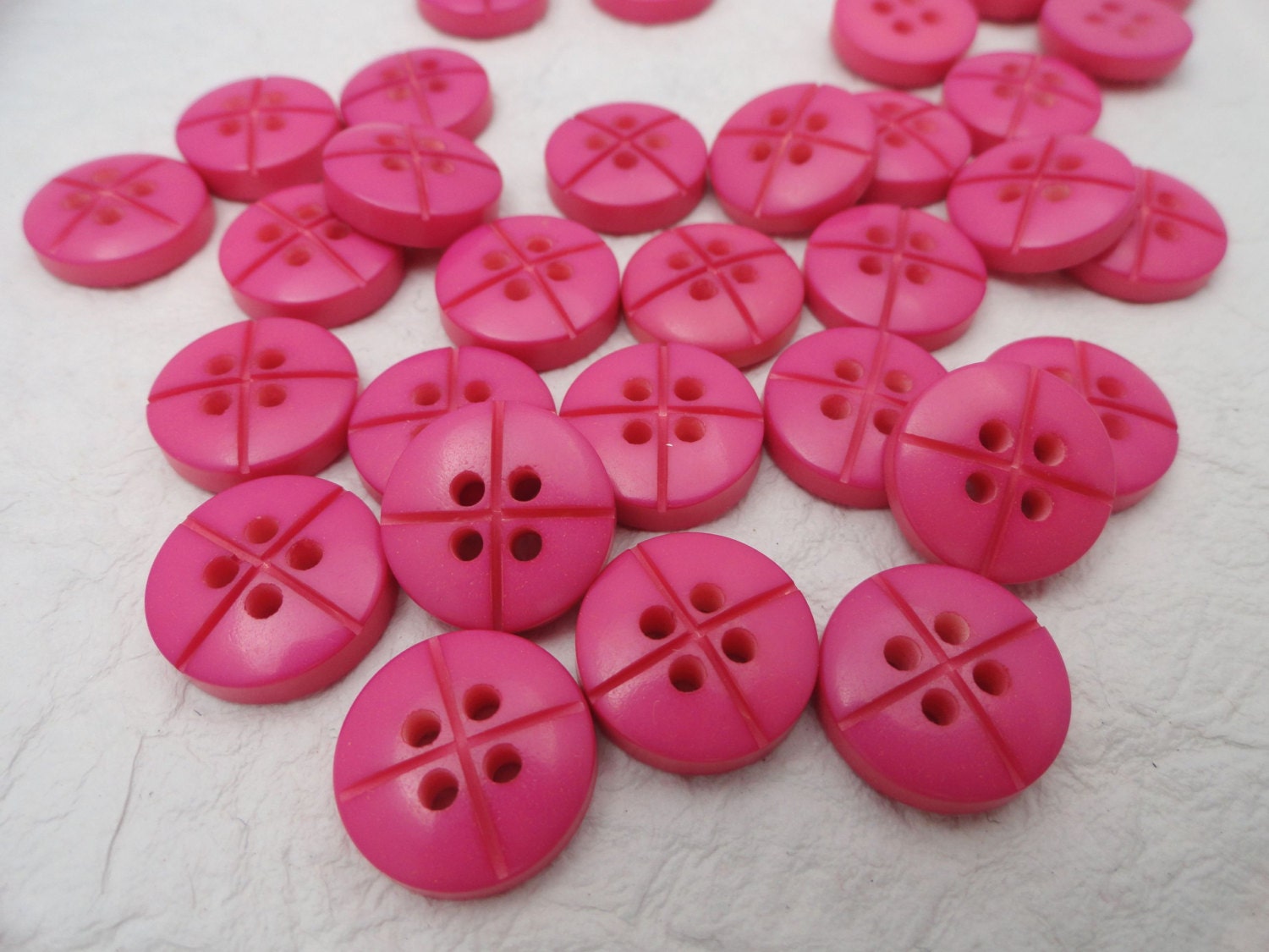 Hot Pink Vintage Buttons - Great Flashy Color