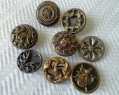 Victorian Antique Buttons - 1880s to 1940s Vintage Metal for Steampunk or Costumes
