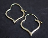 From the bottom of my heart (tm)...14k yellow gold heart hoop earrings, small