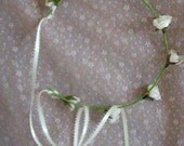 Shabby Chic Flower crown hair wreath -Jenny- Bridal headpiece, ivory white Wedding bride Hair flower Hairpiece headband flower girl halo