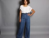 1970s High Waist JEANS / Levi's Buckleback Wide Leg Bell Bottoms, m