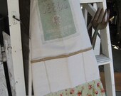 Canvas Hardware Garden Apron "Harris Seeds" - Floral Ruffle - Burlap Trim - Tool - Bib - 3 pocket