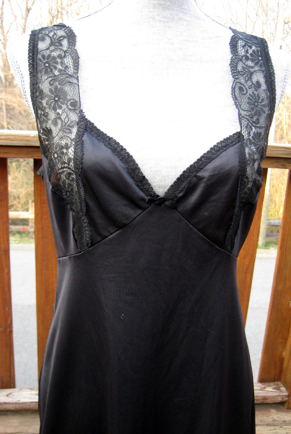 Vintage Black Lace Bali Full Slip size 36
