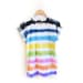 Ditsy Rainbow Hand Dyed Painted Stripes Crew Neck Rolled Cuffs Tee in White - S M L XL 2XL 3XL